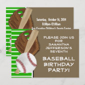 Invitation Baseball Bat Sports Garçons Anniversaire Fête Thèm (Devant / Derrière)