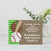 Invitation Baseball Bat Sports Garçons Anniversaire Fête Thèm (Debout devant)