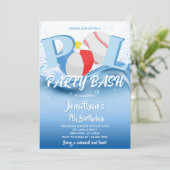Invitation Baseball Beach Ball Pool Party Bash Anniversaire (Debout devant)