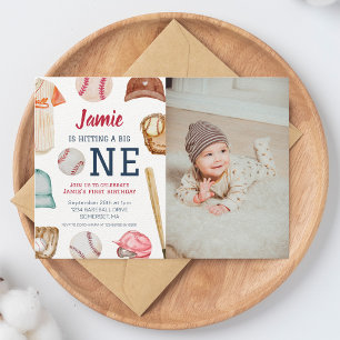 Invitation Baseball Big One Boy 1er Anniversaire