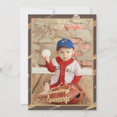 Invitation Baseball Boy 1er Anniversaire Photo (Dos)