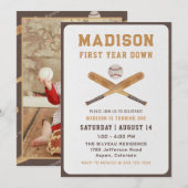 Invitation Baseball Boy 1er Anniversaire Photo (Devant / Derrière)