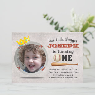 Invitation Baseball Boy Custom Photo 1er Anniversaire