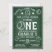 Invitation Baseball Chalkboard moderne Toute l'étoile 1er ann (Devant)