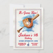 Invitation Baseball couture fête d'anniversaire (Devant)