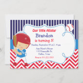 Invitation Baseball Cute Blonde Boy Anniversaire (Devant)