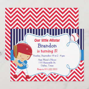 Invitation Baseball Cute Blonde Boy Anniversaire
