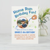 Invitation Baseball d'anniversaire Home Run pour les enfants (Debout devant)