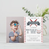 Invitation Baseball Deuxième anniversaire Boy Photo (Debout devant)