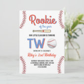 Invitation Baseball Deuxième Anniversaire Rookie de l'année 2 (Debout devant)