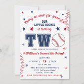 Invitation Baseball Deuxième fête d'anniversaire (Devant)