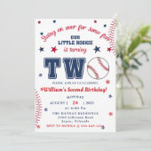 Invitation Baseball Deuxième fête d'anniversaire (Debout devant)