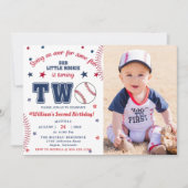 Invitation Baseball Deuxième fête d'anniversaire (Devant)