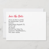 Invitation Baseball enregistrer la date (Dos)