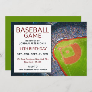Invitation Baseball Field, Baseball Game Birthday Party