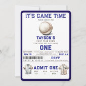 Invitation Baseball First Year Down 1st Birthday  (Devant)