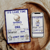 Invitation Baseball First Year Down 1st Birthday 