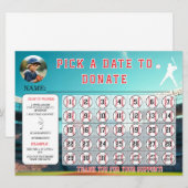 Invitation Baseball Fundraiser Calendar Template (Devant / Derrière)