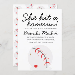 Invitation Baseball Homerun Sports Lover Fête des mariées
