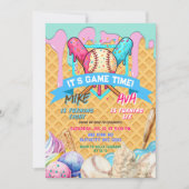 Invitation Baseball Ice Cream Drivers Twins Anniversaire (Devant)