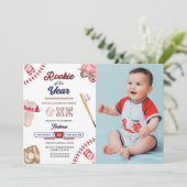 Invitation Baseball Little Slugger 1er anniversaire Photo Par (Debout devant)