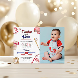 Invitation Baseball Little Slugger 1er anniversaire Photo Par