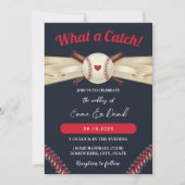 Invitation Baseball Love Dark Navy Mariage sportif (Devant)
