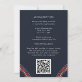 Invitation Baseball Love Dark Navy Mariage sportif (Dos)