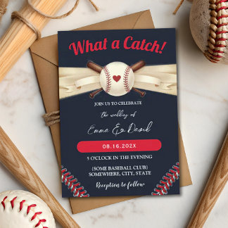 Invitation Baseball Love Dark Navy Mariage sportif