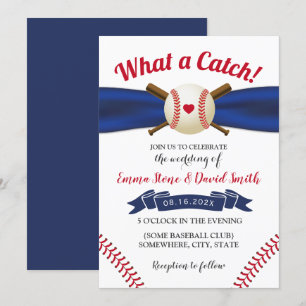 Invitation Baseball Love Marine Ribbon Sports Mariage