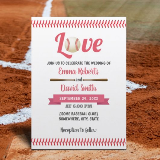 Invitation Baseball Love Sports Mariage à thème