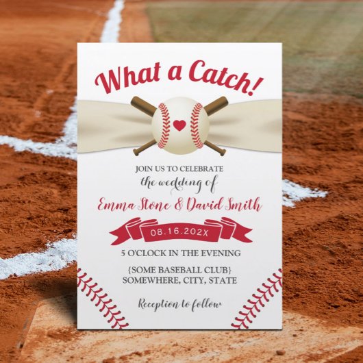 Invitation Baseball Love Sports Thème Mariage d'été