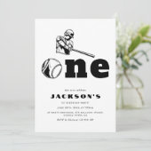 Invitation Baseball moderne Thème Sports Enfant 1er anniversa (Debout devant)