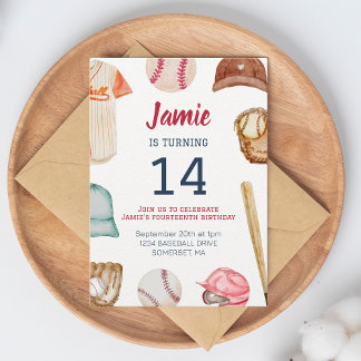 Invitation Baseball N'Importe Quel Âge Garçon Anniversaire