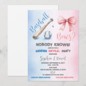 Invitation Baseball ou arcs Parti de révélation de genre (Devant / Derrière)