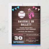 Invitation Baseball ou Ballet Sexe Revevela Party (Devant)