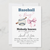 Invitation Baseball ou Bows Blue ou Rose Genre Reveilla (Devant)