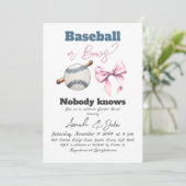 Invitation Baseball ou Bows Blue ou Rose Genre Reveilla (Debout devant)
