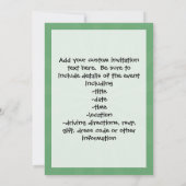 Invitation Baseball personnalisé sur Garçons verts (Dos)