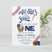 Invitation Baseball Premier Anniversaire Recrue de l'année (Debout devant)