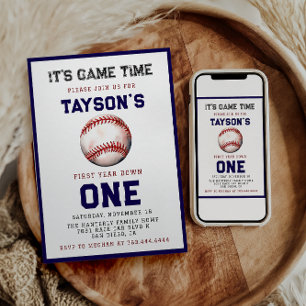 Invitation Baseball première année bas 1er anniversaire