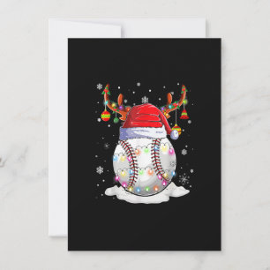 Invitation Baseball Santa Hat Reindeer lumières de Noël drôle