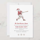 Invitation Baseball Santa Swingin' Into Christmas Party (Devant)