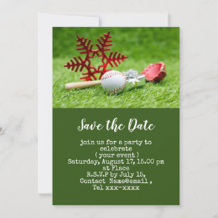 Invitation Baseball sauver la date Noël