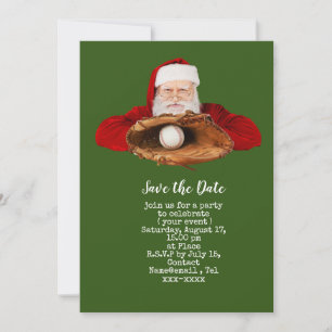 Invitation Baseball sauver la date Noël