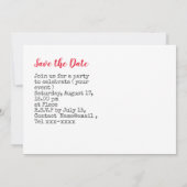 Invitation Baseball sauvez la date avec le drapeau de l'Améri (Dos)