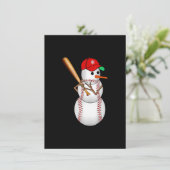 Invitation Baseball Snowman Balls Neige Noël Noël Noël Noël C (Debout devant)