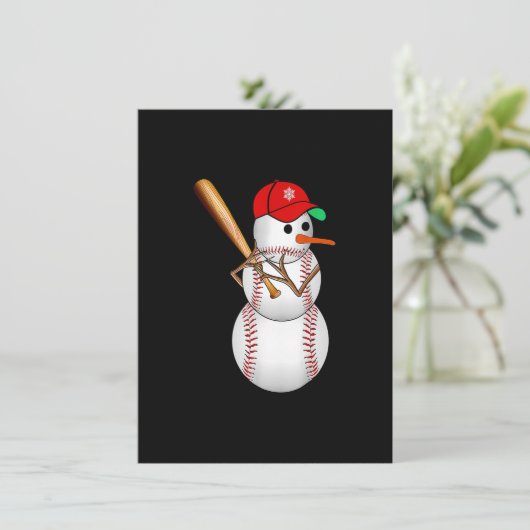 Invitation Baseball Snowman Balls Neige Noël Noël Noël Noël C (Debout devant)