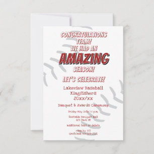 Invitation baseball softball enfants banquet de fin de saison