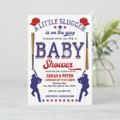 Invitation Baseball, Sport, Baby shower couple (Debout devant)